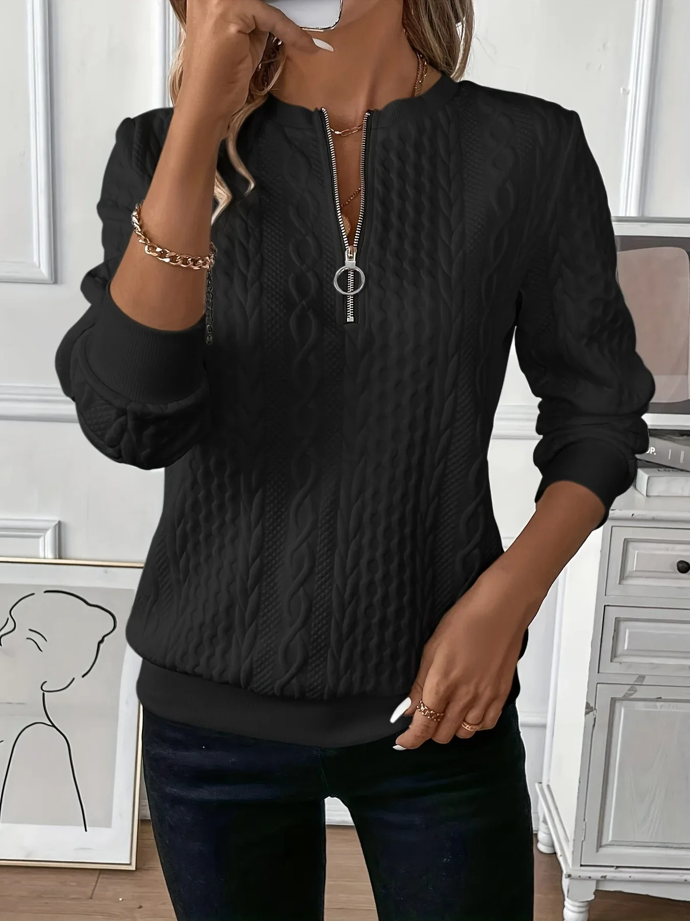 Erika™ - Maglione a V con Cerniera